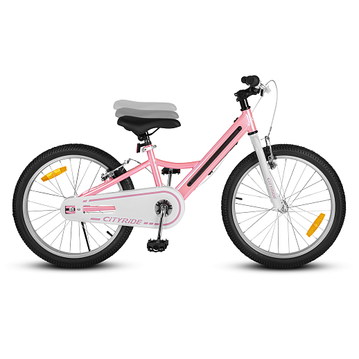 Велосипед двухколесный CITYRIDE, модель CR-B2-11FU, рама сталь, колеса алюминий 20", v-brake тормоза, встроенная в раму подсветка, подножка, цвет розовый в Джамбо Тойз #4