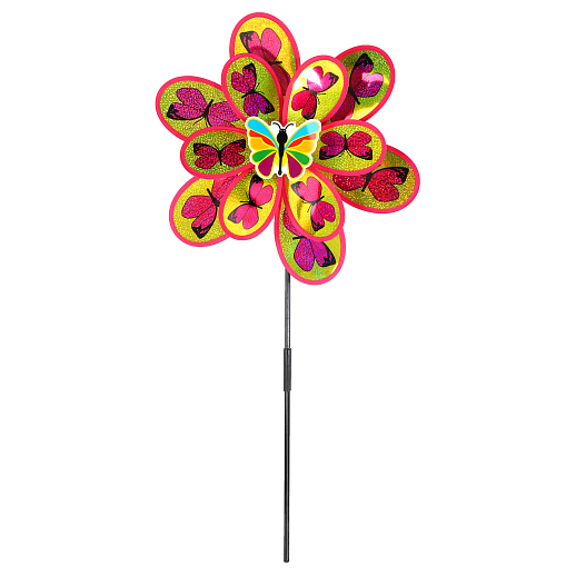 Ветерок,палочка50cм+ цветок большой 38 см и малый 28см, микс, пластик плотный, в наборе 6шт в Джамбо Тойз #11
