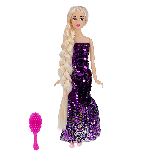 Кукла, цвет платья фиолетовый, в/к 11х5,3х32,5 см в Джамбо Тойз #3