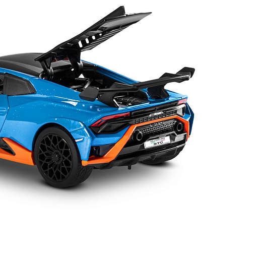 ТМ "Автопанорама" Машинка металлическая, 1:24  Lamborghini  Huracán STO, голубой, откр. двери и капот, свет, звук, свободный ход колес, в/к 24,5х12,5х10,5 см в Джамбо Тойз #20