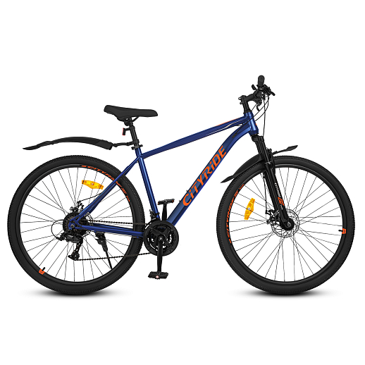 Велосипед двухколёсный CITYRIDE, модель CR-B2-SH01, рама сталь, размер колёс 29", двойные алюминиевые обода, 21 скорость, амортизационная вилка, цвет синий в Джамбо Тойз #2