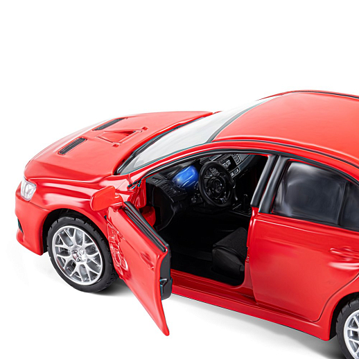 ТМ "Автопанорама" Машинка металлическая 1:32 Mitsubishi  Lancer Evolution, красный, откр. двери, капот и багажник, свет, звук, инерция,  в/к 17,5*12,5*6,5 см в Джамбо Тойз #12