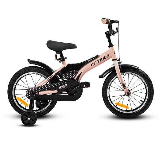 Детский велосипед "Cityride REVO", модель CR-B2-05, рама сталь, кожух цепи 100%, обода алюм. 16", втулки сталь, покрышки 2,125, страх. колеса, руль сталь. вынос сталь, задние ножные тормоза, передний клещевой, крылья пластик, отражатели пер/зад и на спицах, цвет розовый в Джамбо Тойз #7