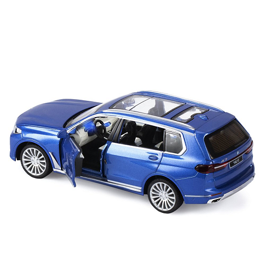 ТМ "Автопанорама" Машинка металлическая 1:32 BMW X7, синий, свет, звук, откр. четыре двери, капот и багажник, инерция, в/к 17,5*13,5*9 см в Джамбо Тойз #11
