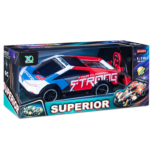 Р/у машина с 3D подсветкой корпуса, 4 канала, цвет синий/белый/красн., в/к 30*13*13,5см в Джамбо Тойз #8