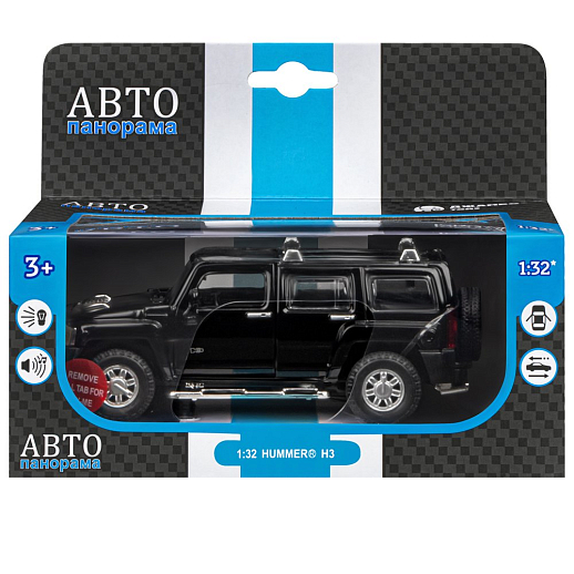 ТМ "Автопанорама" Машинка металлическая 1:32 Hummer H3, черный, свет, звук, откр. двери и багажник, инерция, в/к 17,5*13,5*9 см в Джамбо Тойз #5