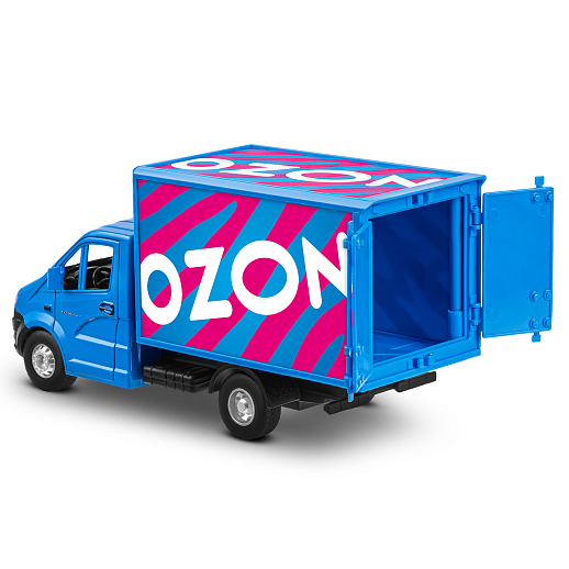 ТМ "Автопанорама" Машинка металлическая 1:28 ГАЗель NEXT OZON, синий, откр. двери, задняя дверка фургона, свет, звук, инерция, в/к 24*14*12 см в Джамбо Тойз #19