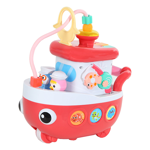 ТМ "Smart Baby" Развивающая игрушка "Кораблик" цвет красный, 29 звуков, стихов, мелодий. Сказки и потешки. Свет, звук, регулирующаяся громкость, в/к 25x14x22 см в Джамбо Тойз #2