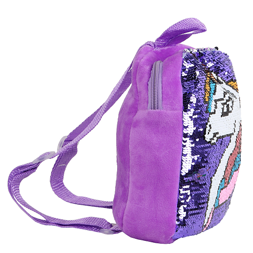 Рюкзачок детский для девочек с пайетками "Единорог",  в/п фиолетового цвета, 24*22*3 см в Джамбо Тойз #5