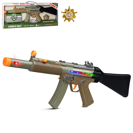 Автомат на батарейках, звук свет, значок в комплекте, бежевый, 61*24*5 см, в/к в Джамбо Тойз