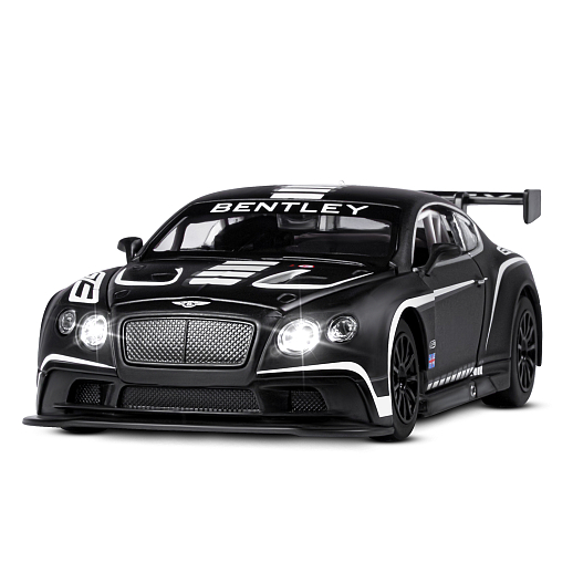 ТМ "Автопанорама" Машинка металл 1:24 Bentley Continental GT3 Concept, черный + белый, свободный ход колес, откр. двери, капот, свет, звук, в/к 24,5*12,5*10,5 см  в Джамбо Тойз #5