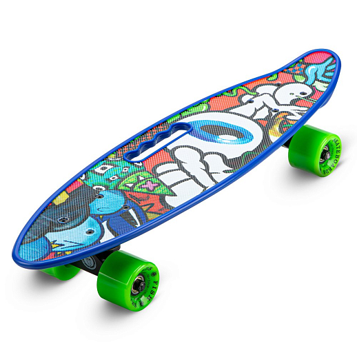 Скейтборд Fish, размер 23"х6", колеса: 60х45мм  82А, PU, ABEC-7, синий в/п в Джамбо Тойз