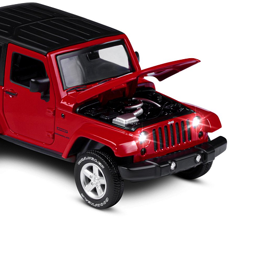 ТМ "Автопанорама" Машинка металлическая 1:32 Jeep Wrangler, красный, откр. Двери и капот, свет, звук, инерция, в/к 17,5*13,5*6,5 см в Джамбо Тойз #19