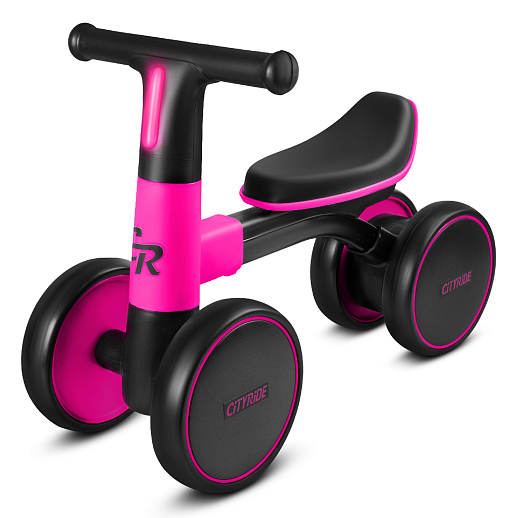 Беговел CITYRIDE, рама сталь, колеса пластик, музыка Шаинского, свет, розовый-черный, в/к в Джамбо Тойз #7