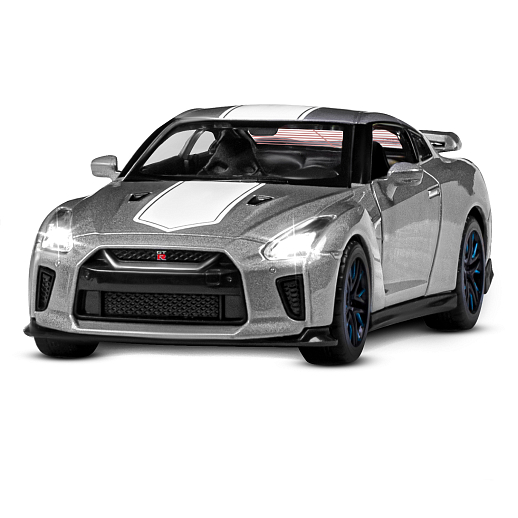 ТМ "Автопанорама" Машинка металлическая 1:32 Nissan GT-R (R35), серый, откр. двери, свет, звук, инерция в/к 18*13,5*9 см в Джамбо Тойз #5
