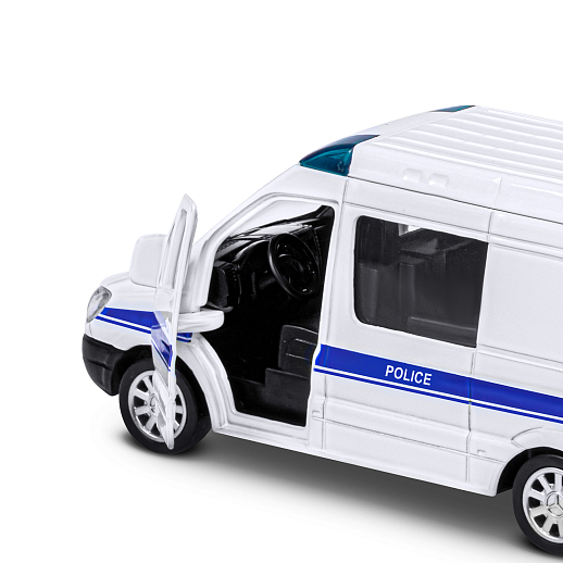 ТМ "Автопанорама" Машинка металлическая 1:53 Mercedes-Benz Sprinter, полиция, откр. двери, инерция, в/к 17,5*12,5*6,5 см в Джамбо Тойз #12