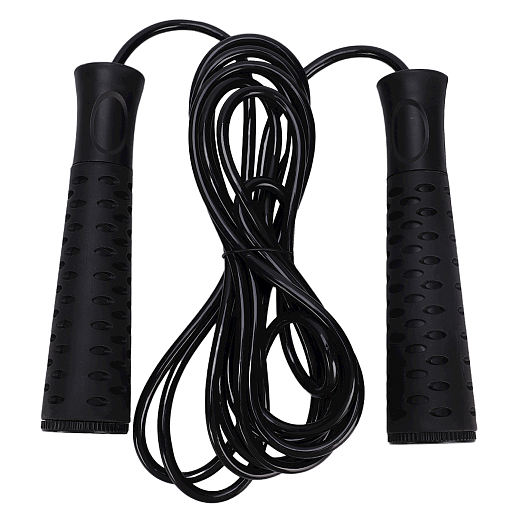 Скакалка спортивная, 3,2 м, ручка TRP+PP, веревка  PVC, c подшипником,цвет черный на блистере,  в/п в Джамбо Тойз #3
