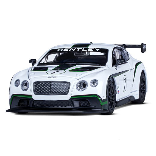 ТМ "Автопанорама" Машинка металл 1:24 Bentley Continental GT3 Concept, белый, свободный ход колес, откр. двери, капот, свет, звук, в/к 24,5*12,5*10,5 см в Джамбо Тойз #4