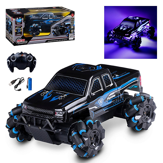 AUTODRIVE Р/У внедорожник,3D-подсветка,М1:15,2.4GHz,4канала,движение боком,вращение 360,в/к 32,5*18*15,5см в Джамбо Тойз