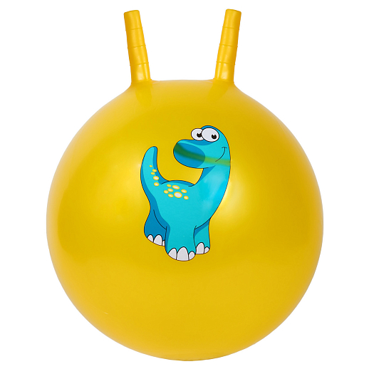 Мяч-прыгун детский, 45CM с рожками,  1 цвет, 350 г, ПВХ. Желтый. Дино микс в Джамбо Тойз