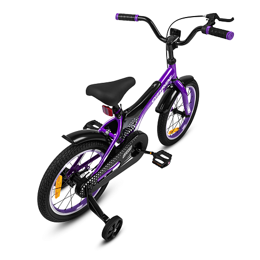 Детский велосипед "Cityride REVO", модель CR-B2-05, рама сталь, кожух цепи 100%, обода алюм. 16", втулки сталь, покрышки 2,125, страх. колеса, руль сталь. вынос сталь, задние ножные тормоза, передний клещевой, крылья пластик, отражатели пер/зад и на спицах, цвет фиолетовый в Джамбо Тойз #12