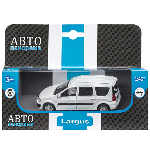 ТМ "Автопанорама" Машинка металлическая 1:43, LADA LARGUS белая, откр. 2 двери., инерция в Джамбо Тойз #16