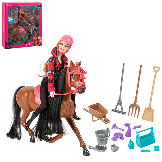 Набор "Кукла,  лошадь, аксесс.", в/к 33х11х36 см в Джамбо Тойз #11