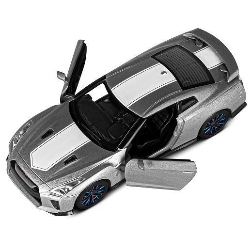 ТМ "Автопанорама" Машинка металлическая 1:32 Nissan GT-R (R35), серый, откр. двери, свет, звук, инерция в/к 18*13,5*9 см в Джамбо Тойз #13