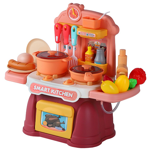 Игровой набор Amore Bello "Кухня", кран с водой, пар, свет, звук, в комплекте 25 предметов, бордовая в/к 22,5х34х12см в Джамбо Тойз #4
