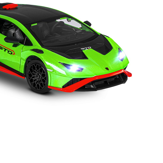 ТМ "Автопанорама" Машинка металл. 1:32 Lamborghini STO, зеленый, инерция, откр. двери, в/к 17,5*12,5*6,5 см в Джамбо Тойз #22