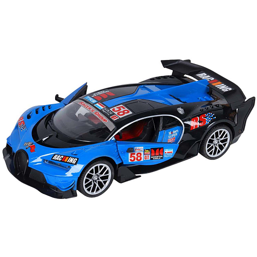 AUTODRIVE Р/У Машина гоночная, М1:14, 27MHz,5 каналов, двери откр. с пульта,пульт-руль, свет,цвет синий,с аккум., в/к 41*7*32см в Джамбо Тойз #3