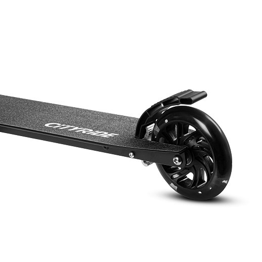 2хкол. самокат CITYRIDE 120MM, ал. 100%. Аморт. передний. Колеса PU 120/120 мм. Подшипники: Abec-9. Грипсы: резина. Хомуты анод, замок на руле. Ручной задний тормоз. Черный в Джамбо Тойз #7