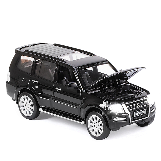 ТМ "Автопанорама" Машинка металлическая 1:33 Mitsubishi Pajero 4WD Turbo, черный, откр. двери, капот и багажник, свет, звук, инерция, в/к 19*9*7 см в Джамбо Тойз #7