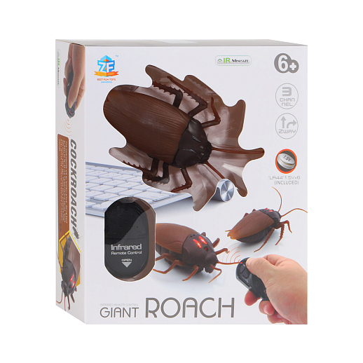 Таракан Р/У, 3 канала, световые эффекты Функции: Вперед / Назад / Демо режим/ Поворот направо с помощью радиоуправления на любой гладкой поверхности в/к 16,5*5,5*19 в Джамбо Тойз #2