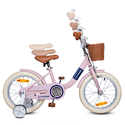 Велосипед двухколесный CITYRIDE, модель CR-B2-09H, рама сталь, колеса алюминий 16", ножной тормоз, балансирные колёса, цвет розовый в Джамбо Тойз #4