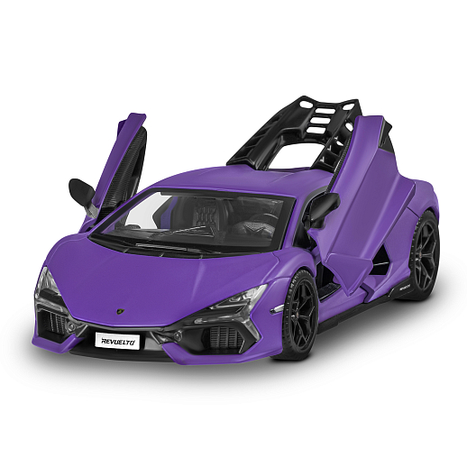 Игрушка для детей: Машинка металлическая, 1:24 Lamborghini, цвет фиолетовый, свет, звук, свободный ход колес, артикул JB1251761 в Джамбо Тойз #18