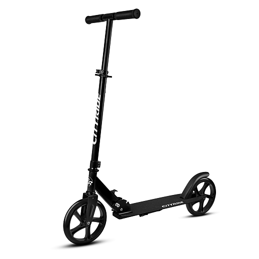 2хкол. самокат CITYRIDE 200, сталь 100%, грипсы 135мм TPR, колеса PU 200/200 мм. Черный в Джамбо Тойз #3