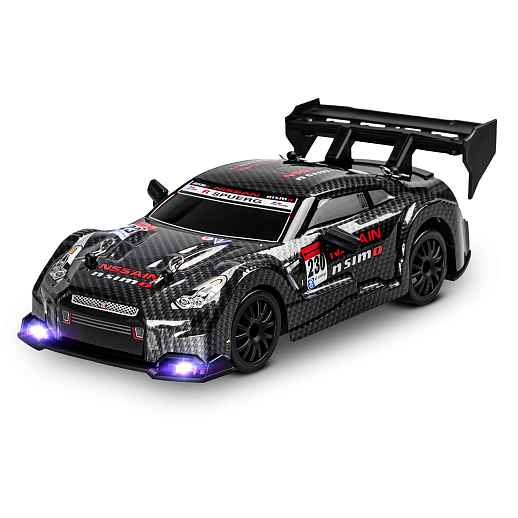 Р/у машина для дрифта 1:24,свет фар,подсветка днища,2 скорости,сменные шины 4шт,конусы 4шт, цвет черный,в белой кор. 22*12,5*10,3см в Джамбо Тойз #10