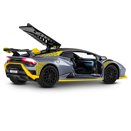 ТМ "Автопанорама" Машинка металлическая, 1:32 Lamborghini STO, серый глянец, откр. двери и багажник, свет, звук, инерция, в/к 17,5*12,5*6,5 см в Джамбо Тойз #18