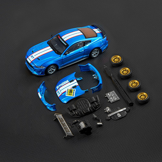 ТМ "Автопанорама" Машинка металлическая 1:43 Ford Mustang GT, синий, тюнинг, откр. двери, свободный ход колес, в/к 23,5*10*4 см в Джамбо Тойз #19