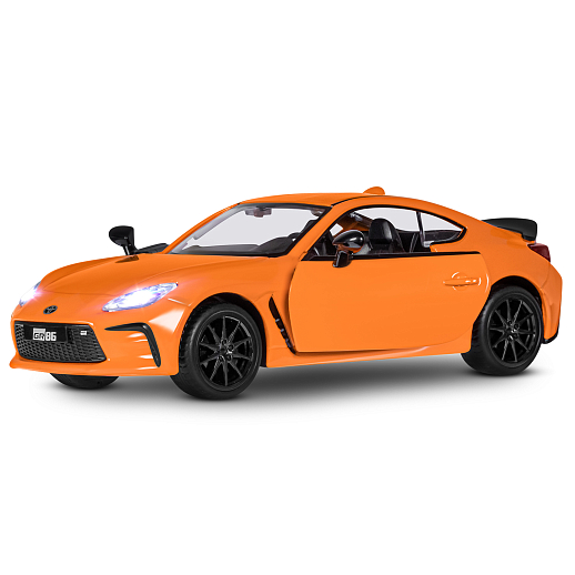 Игрушка для детей: Машинка металлическая 1:28 Toyota, цвет оранжевый, свет, звук, инерция, артикул JB1251782 в Джамбо Тойз #6