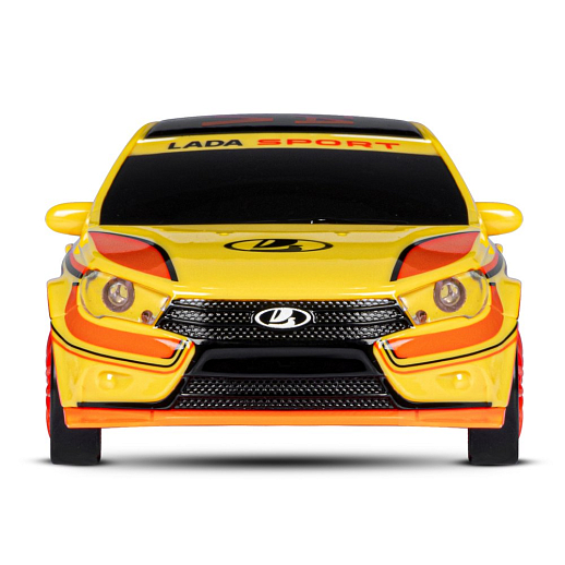 AUTODRIVE Р/У Машина для дрифта Lada Vesta,М1:24,2.4GHz,4WD,свет фар,4 доп.колеса,конусы,в компл. 2 аккум.,USB кабель,цвет желтый,в/к 24,1*10,3*23,7см в Джамбо Тойз #11