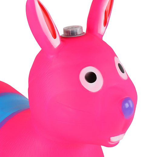 Животное-прыгун "Кролик" со звуком, 1300г, ПВХ, цвет Розовый, 52*48*26 см в Джамбо Тойз #5