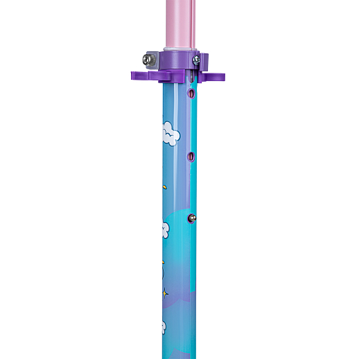 Двухкол. самокат CITYRIDE, ал. 50/50% , t-bar алюм, дека сталь, грипсы 95мм TPR, колеса PVC 120/120 мм, сиреневый с принтом в Джамбо Тойз #8