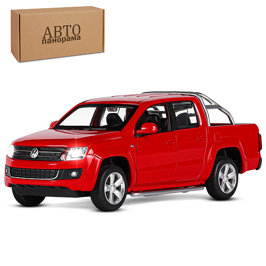 ТМ "Автопанорама" Машинка металлическая 1:30 Volkswagen Amarok, красный, свет, звук, откр. двери, капот и дверка багажника, инерция, в/к 19*9*7 см в Джамбо Тойз