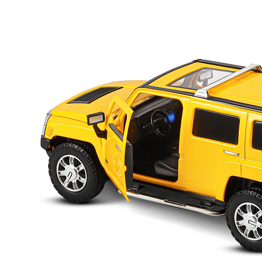 ТМ "Автопанорама" Машинка металлическая, 1:24, Hummer H3, желтый, откр. передние и задняя дверь, капот, свет, свободный ход колес, звук, в/к 24,5х12,5х10,5 см в Джамбо Тойз #13