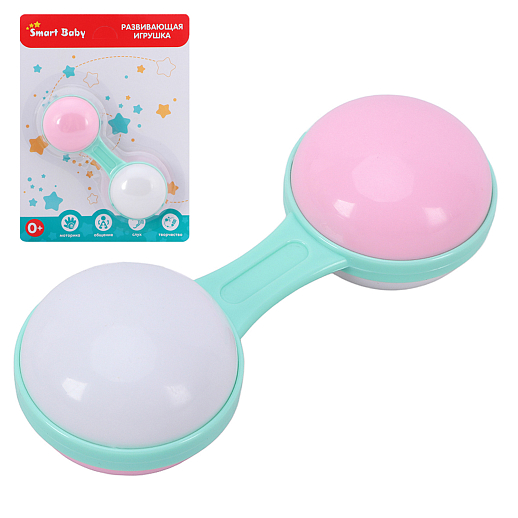 ТМ "Smart Baby" Набор  развивающих погремушек №3  3 шт ( Гантелька,  Улитка, Бегемот) в Джамбо Тойз #14
