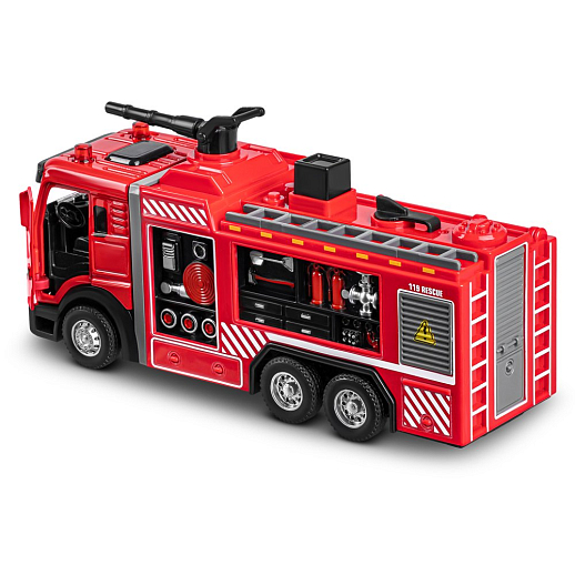 Пожарная металлическая машинка , красный, откр. двери, инерция, спрей, 22*6,5*11 см, в/к в Джамбо Тойз #6
