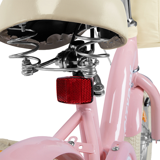 Велосипед CITYRIDE 16", модель CR-B2-09F4, рама сталь, обода алюминий, седло с пружинами, багажник, корзина, балансирные колёса, цвет розовый в Джамбо Тойз #8