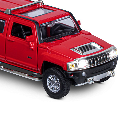 ТМ "Автопанорама" Машинка металлическая 1:32 Hummer H3, красный, свет, звук, откр. двери и багажник, инерция, в/к 18*13,5*9 см в Джамбо Тойз #19